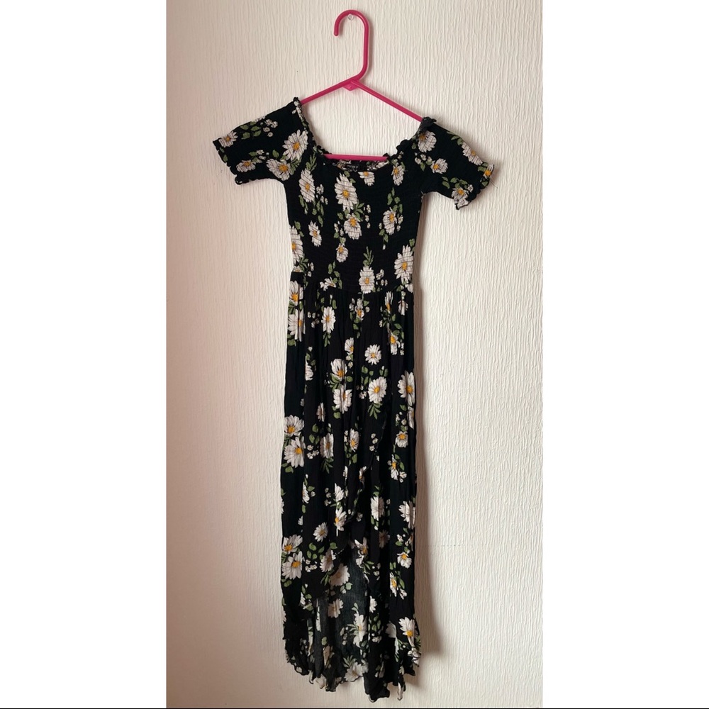 Black Maxi Dress With Daisies